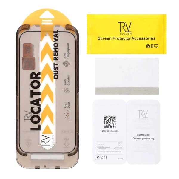 Rvelon Skärmskydd 2.5D Härdat Glas för iPhone 17 och 16 Pro - 1-pack till Monteringsram
