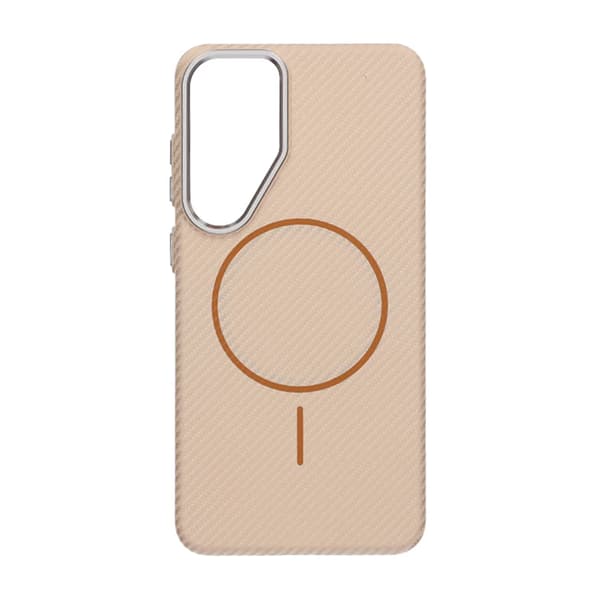 Samsung Galaxy S25 Mobile Case Carbon Patterned - Gold Guld