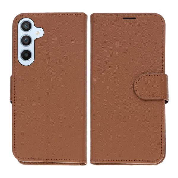 Flip Stand Leather Wallet Case For Samsung Galaxy A55 Brown