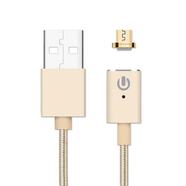 Magnetic Micro-USB Braided Cable - Gold Guld