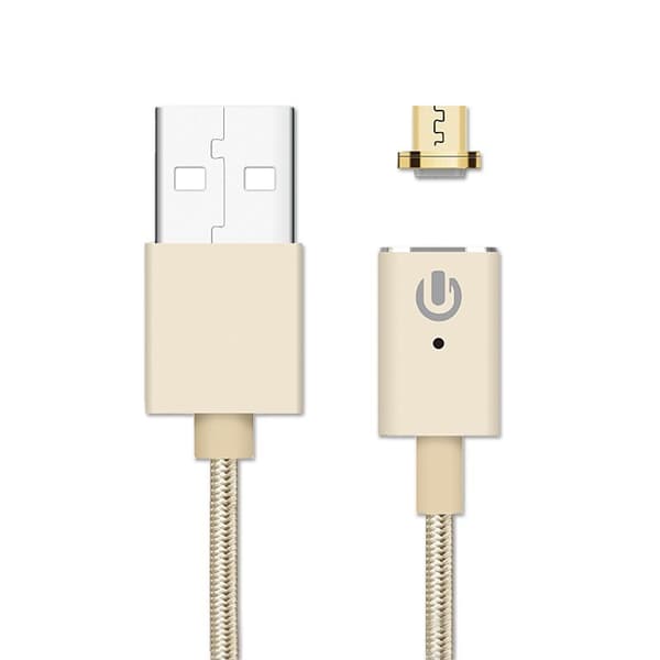Magnetisk Micro-USB Flätad kabel - Guld Guld