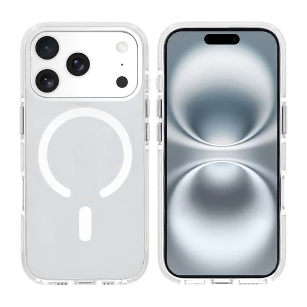 Transparent double-sided coated IMD magnetism case For iPhone 17 Pro Max White Vit