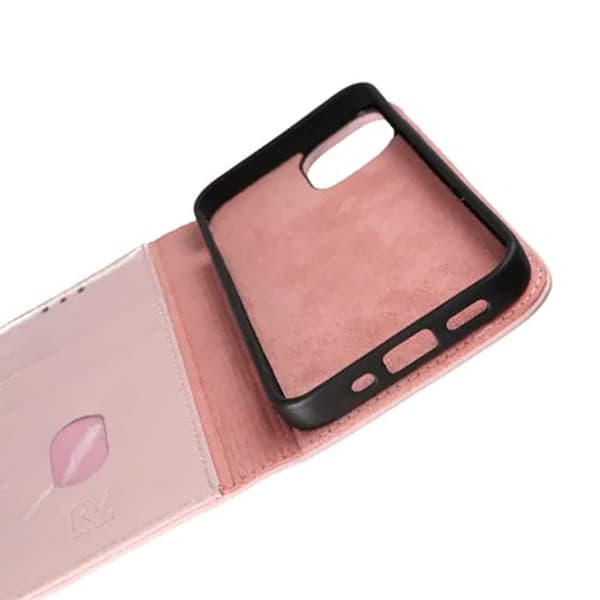 iPhone 12 Mini Plånboksfodral Läder Rvelon - Rosa Rosa