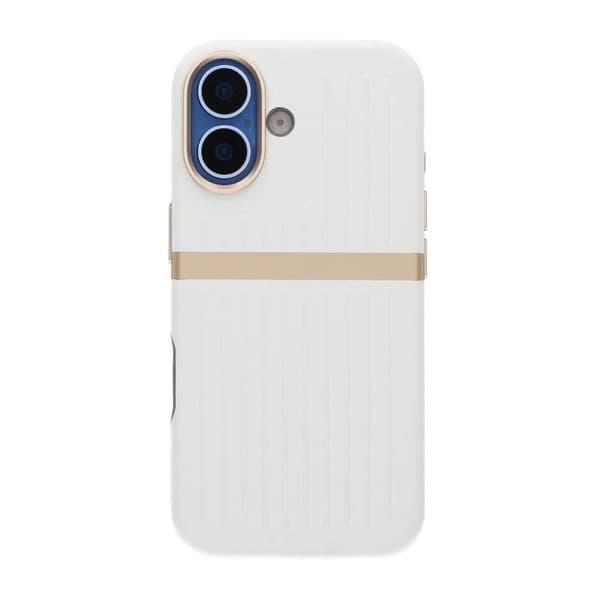 Luggage Spliced Leather Texture Magnetic Phone Case For iPhone 17 White Vit