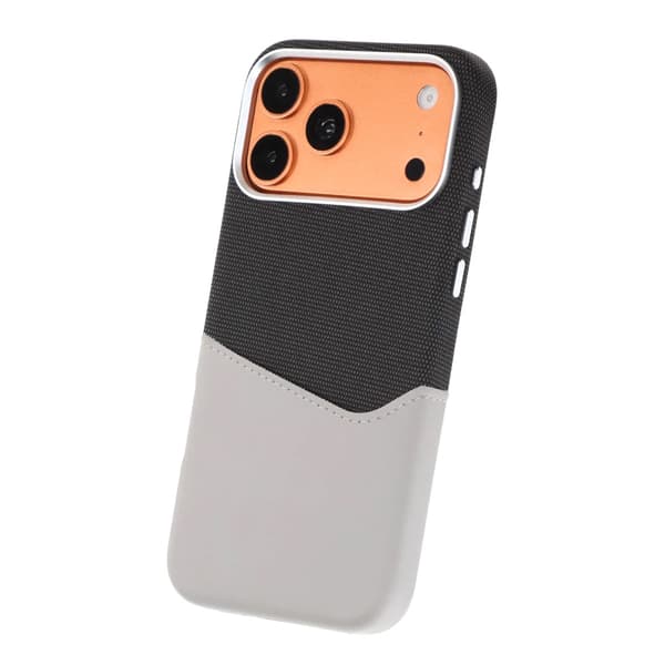 Magnetiskt Mobilskal med Läder Korthållare till iPhone 17 Pro Max och 18 Pro Max - Grå Grå