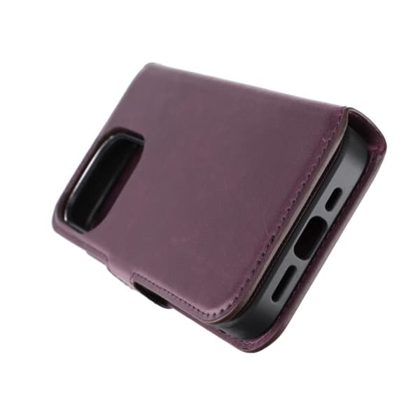 RV Magnetic Wallet Case iPhone 15 Pro Dark Cherry Lila
