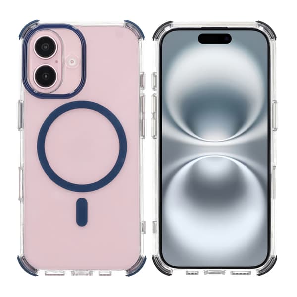 iPhone 16 Rvelon Mobilskal Magnet med Kantskydd - Blå Blå