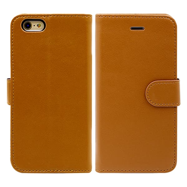 iPhone 6 and iPhone 6S Wallet Case Leather with Stand - Brown Brun