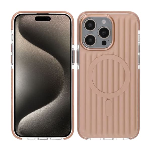 Patterned TPU Case for iPhone 15 Pro with MagSafe - Gold Guld