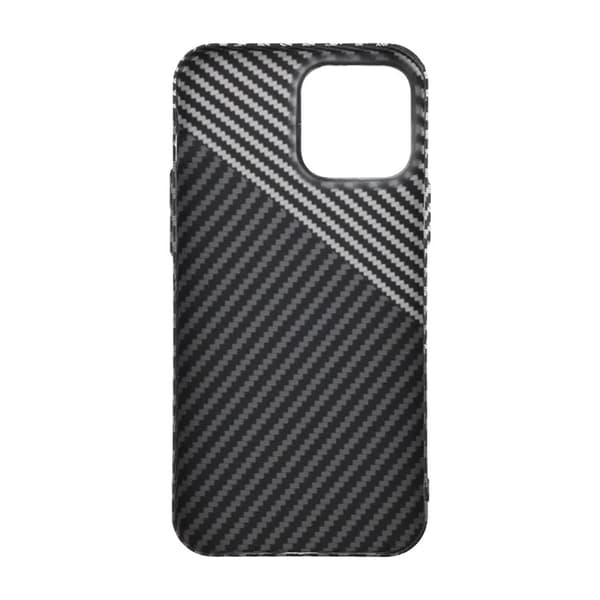 Carbon Fiber Phone Case for iPhone 13 Pro Max - Black and White Svart