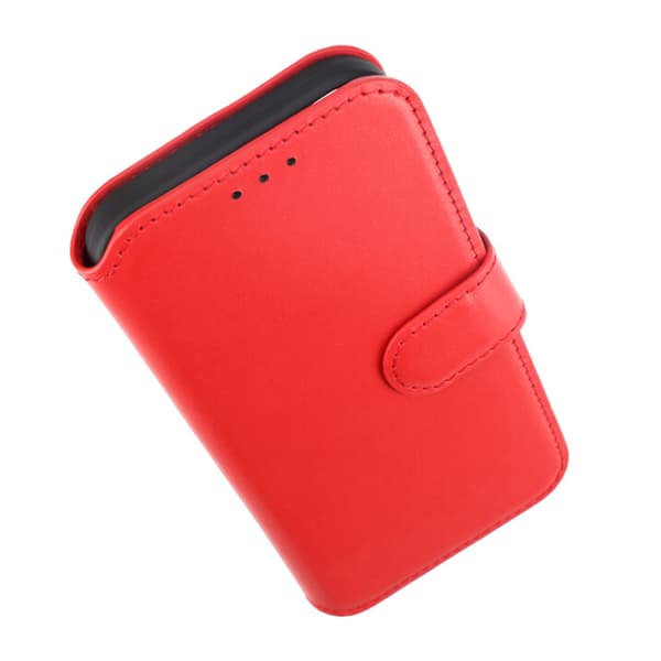 RV Genuine leather Wallet Case iPhone 15 Red