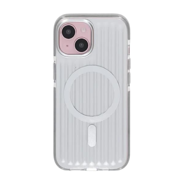 Patterned TPU Case with Magsafe for iPhone 13 and 14 and 15 - Silver Silver