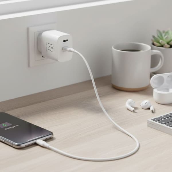 Rvelon Laddare Dubbel USB-A & USB-C 20W - 10 pack (bulk)