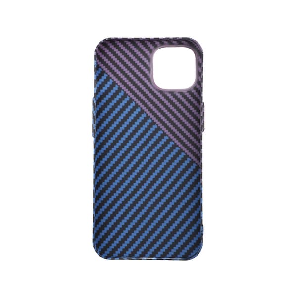 Carbon Fiber Phone Case for iPhone 14 - Purple and Blue Lila