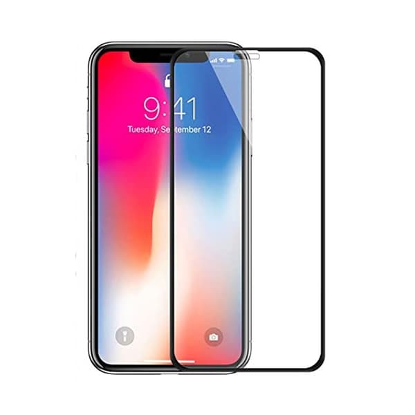 Screen Protector iPhone X/XS/11 Pro - 3D Tempered Glass Black (bulk) Svart