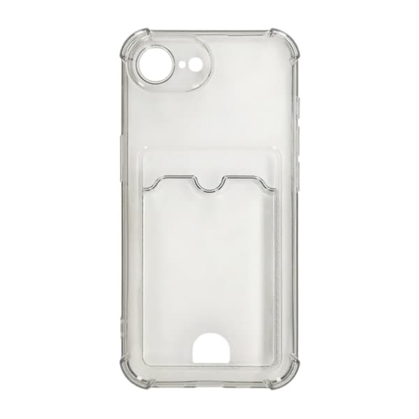 Shockproof Case with Card Holder iPhone 16e - Black Svart