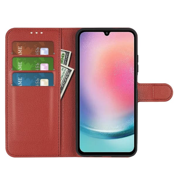 Samsung Galaxy A25 Wallet Case with Stand - Brown Brun
