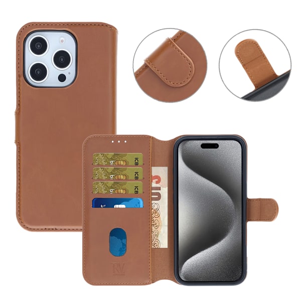 RV Magnetic Wallet Case iPhone 16 Pro Max Brown