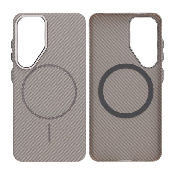 Samsung Galaxy S25 Mobile Case Carbon Patterned - Gray Grå