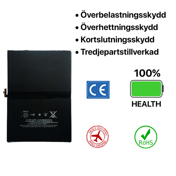 iPad Pro 9.7 Batteri Hög Kvalite Svart