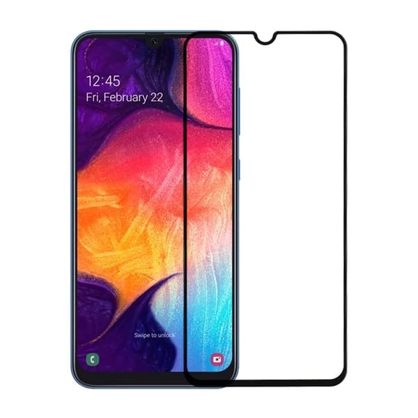 Screen Protector Samsung Galaxy A30 and A50 - 3D Tempered Glass Black - bulk Svart