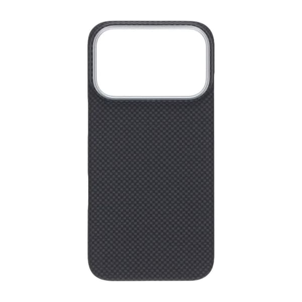 Kevlar Woven Magnetic Case - iPhone 17 Pro Black Plain Weave Svart