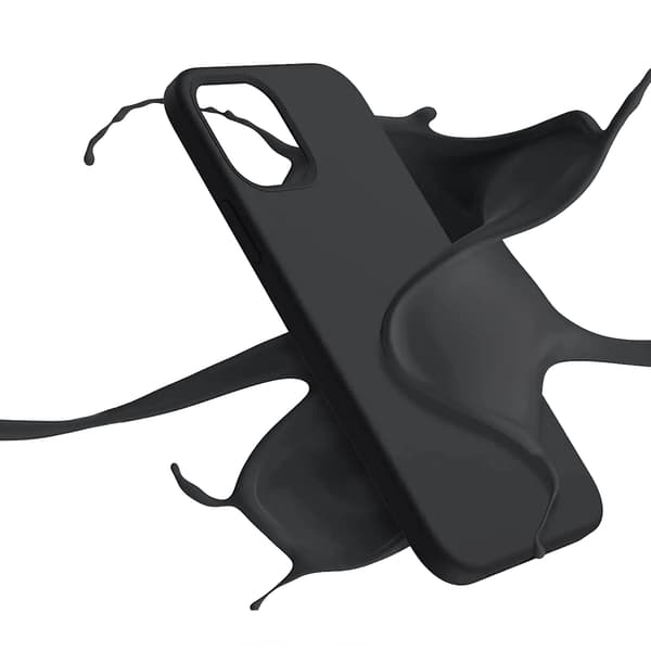 Rvelon Silicone Mobile Case for iPhone 12 and 12 Pro - Black Svart
