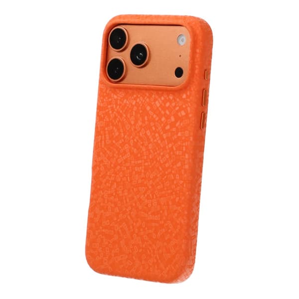 Crystal Grain Full Wrap Magnetic PU Leather Case For iPhone 17 Pro Max/18 Pro Max Orange