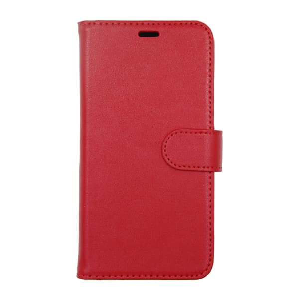 Wallet Case Leather with Stand for iPhone X and XS - Red Röd