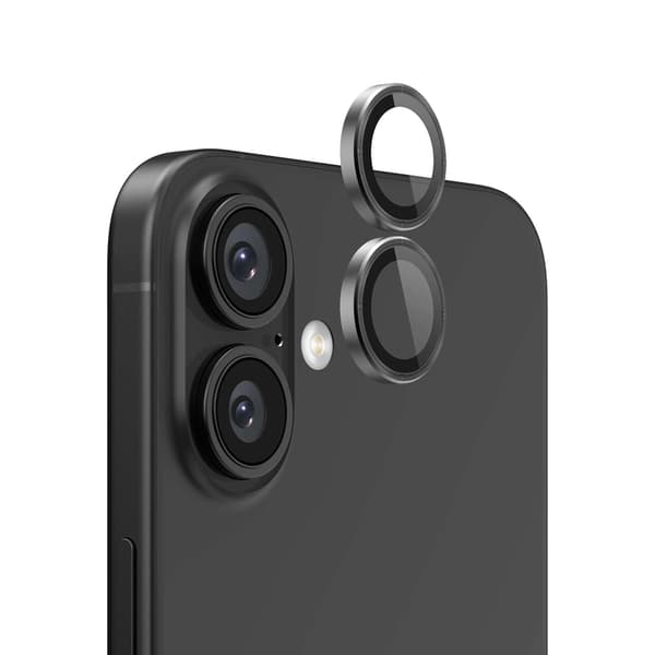 iPhone 16 and 16 Plus Lens Camera Cover - Black Svart