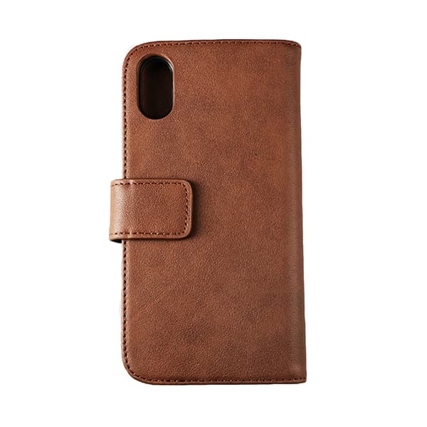 Rvelon Wallet Case Leather for iPhone X and XS - Brown Brun