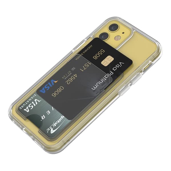 iPhone 11 Mobile Case with Card Holder TPU Rvelon - Transparent