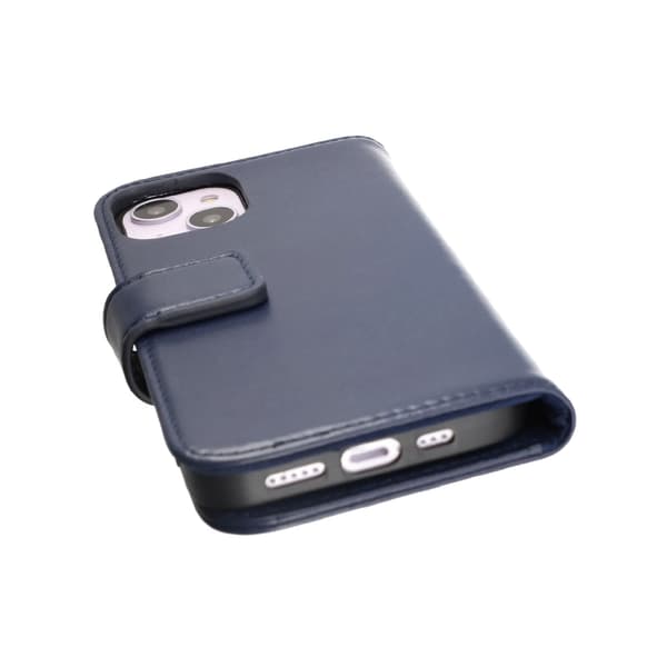 iPhone 14 Wallet Case Leather Rvelon - Abssy Blue Blå