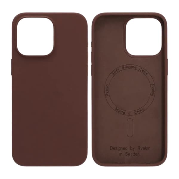 Rvelon Mobile Case Silicone MagSafe for iPhone 15 Pro Max - Brown Brun