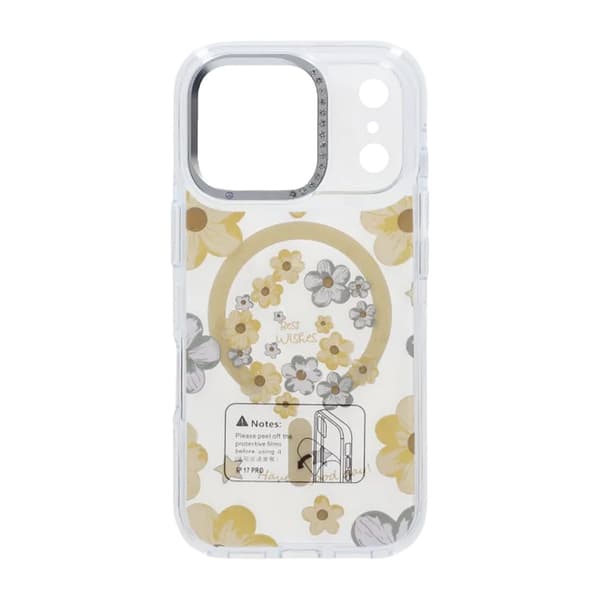 Gradient Floral Magnetic Case For iPhone 17 Pro Yellow Gul