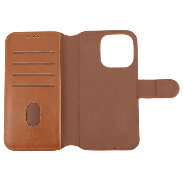 iPhone 15 Pro Wallet Case Magnet Rvelon - Brown Brun