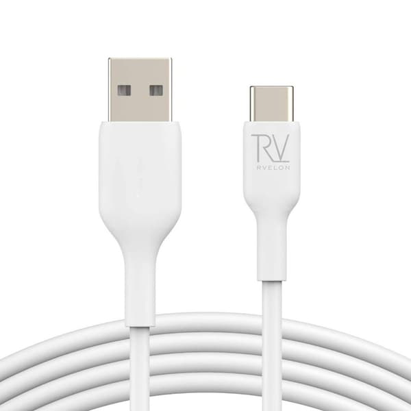 Rvelon USB-A till USB-C Kabel 1M - Vit Vit