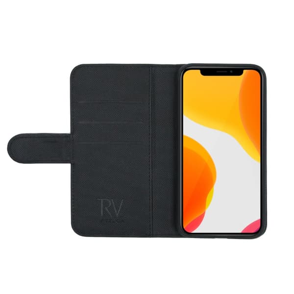 Rvelon Wallet Case Magnet for iPhone X and XS - Black Svart