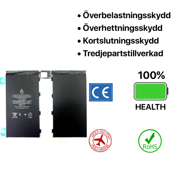 iPad Pro 12.9" 1st Gen Batteri Svart
