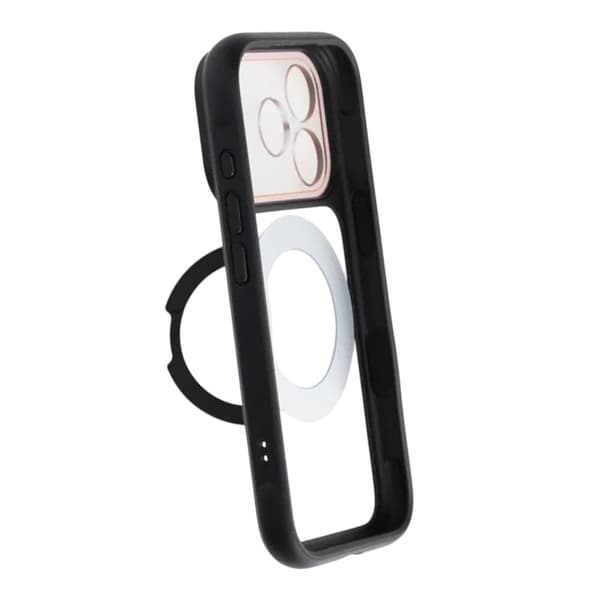 Clear Glow 360-degree Rotating MagSafe Stand Case For iPhone 17 Pro Black Svart