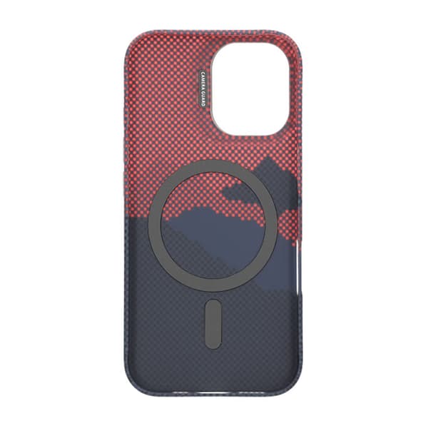 iPhone 16 Case with Magsafe and Foldable Stand - Mountain Red Röd