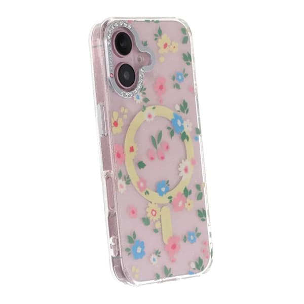 Blommigt Skal med Magsafe för iPhone 16 - Gul Multicolour