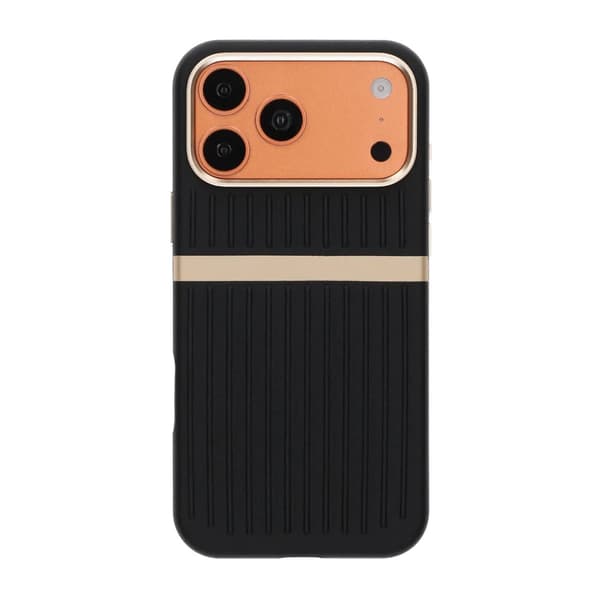 Luggage Spliced Leather Texture Magnetic Phone Case For iPhone 17 Pro Max/18 Pro Max Black Svart