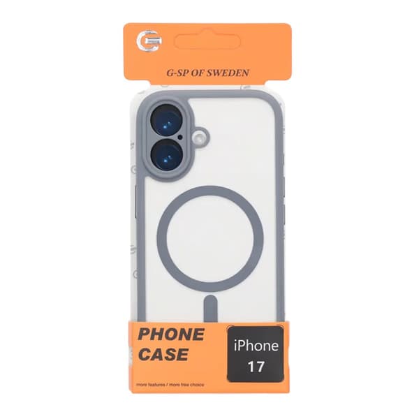 Case for iPhone 17 with MagSafe and Camera Protection with Gray Grå