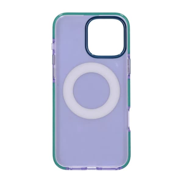 Iridescent Shockproof Case with 360 degree Rotatable Kickstand For iPhone 16 Pro Max Purple Lila