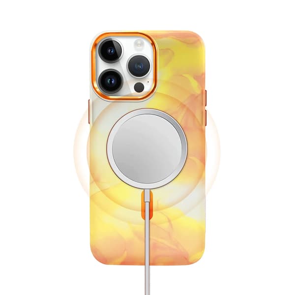 iPhone 13 Pro Max MagSafe Mobile Case - Orange Abstract Orange