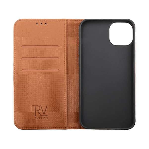 iPhone 14 Pro Max Plånboksfodral Extra Kortfack Rvelon - Brun Brun