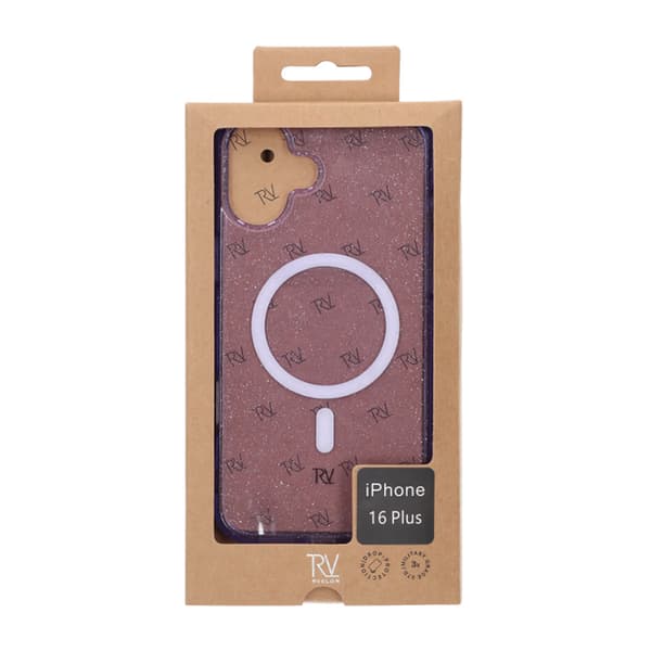 iPhone 16 Plus Rvelon TPU Mobile Case with MagSafe - Glitter Purple Glitter