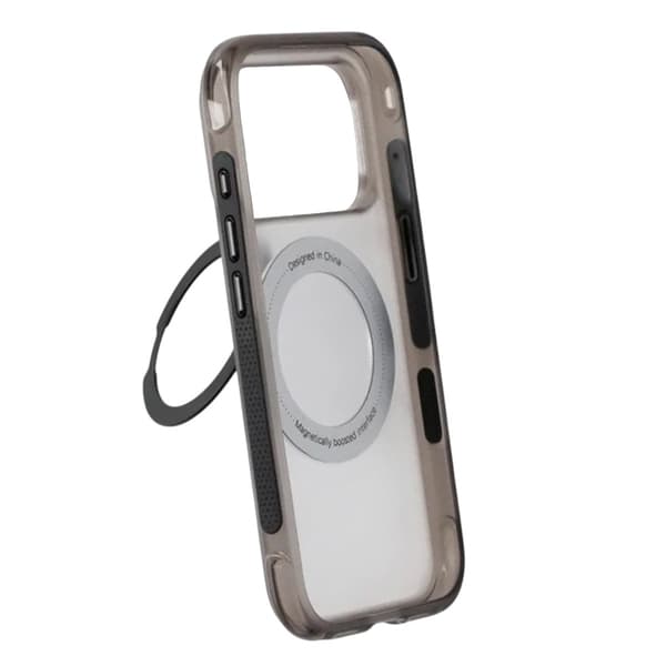 360-degree Rotating Stand Matte Magnetic Shockproof Airbag  Case  For iPhone 17 Pro /18 Pro Black