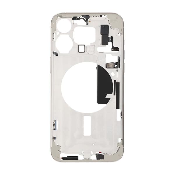 iPhone 15 Pro Max Mittenram med smådelar OEM - Titanvit